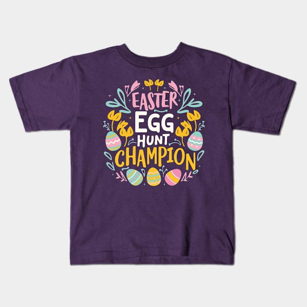 Easter Egg Hunt Champion: Easter day best gift Kids T-Shirt by Yonbdl